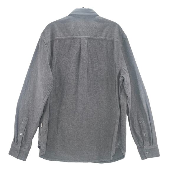 The North Face Arroyo Flannel Shirt Men Large TNF Grey Heather Solid Pockets EUC - Picture 2 of 5